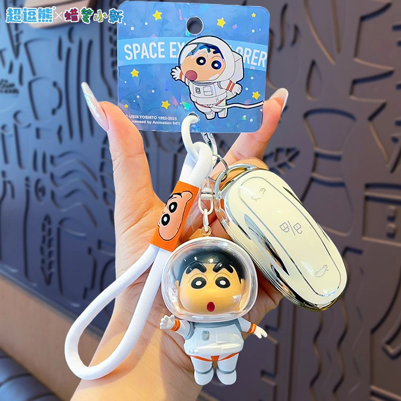 Car Accessories Girly - Crayon Shin Chan Cartoon Keychain Kawaii
