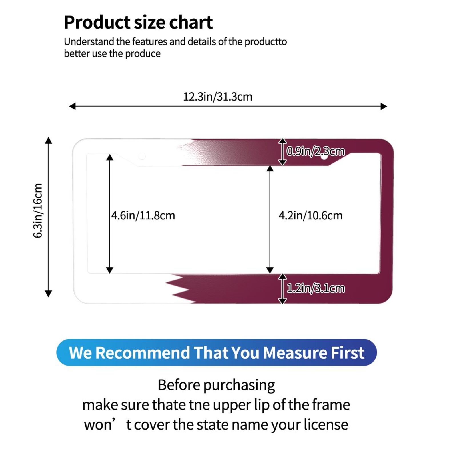 Flag of Qatar Pattern License  - Qatar Car Accessories 评论和价格