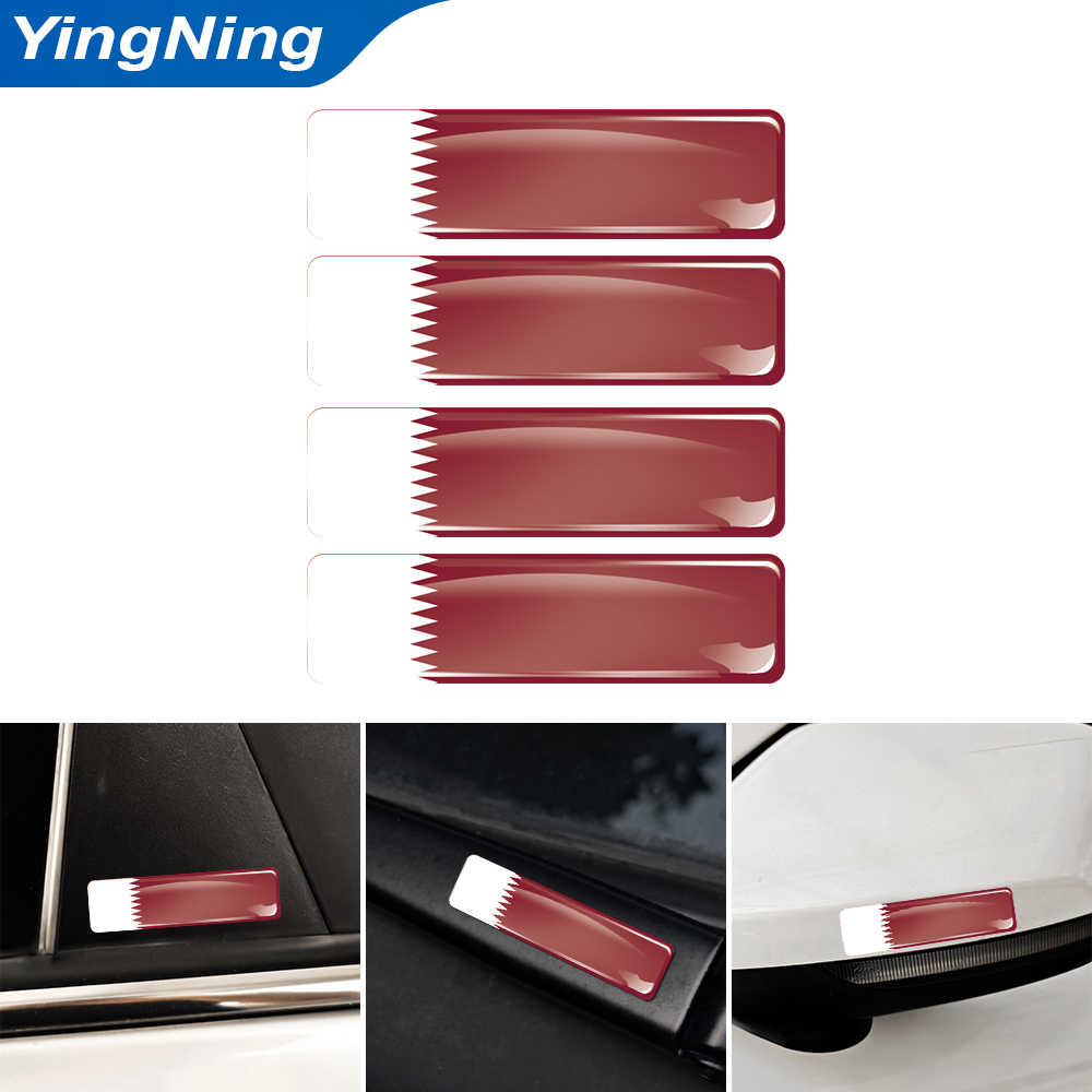 4PCS Qatar Flag Sticker Vinyl  - Qatar Car Accessories 评论和价格
