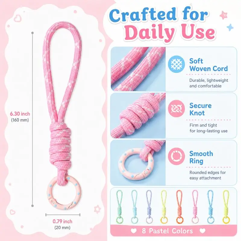 Hand Woven Keychain For Mobile - Car Accessories Phone Holder 评论和价格