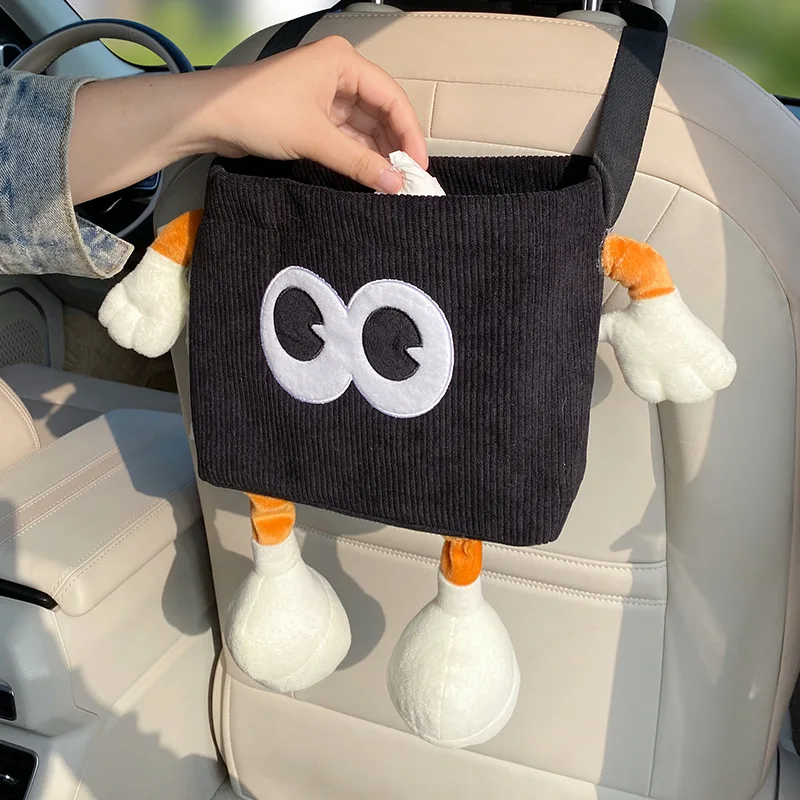 Car Trash Can Bin Cartoon Eye  - Car Accessories Hanging 评论和价格