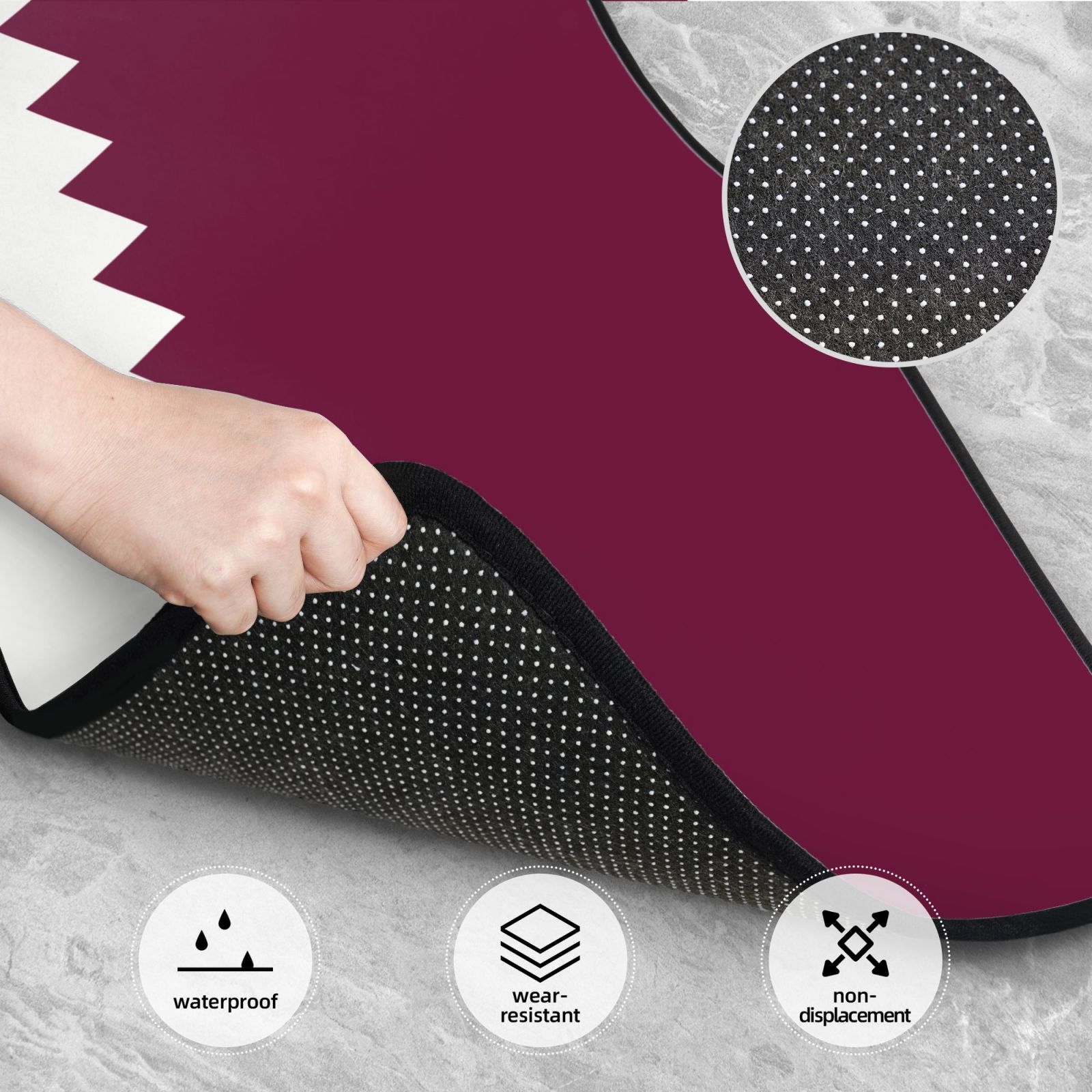 Flag of Qatar Pattern Car Floo - Qatar Car Accessories 评论和价格